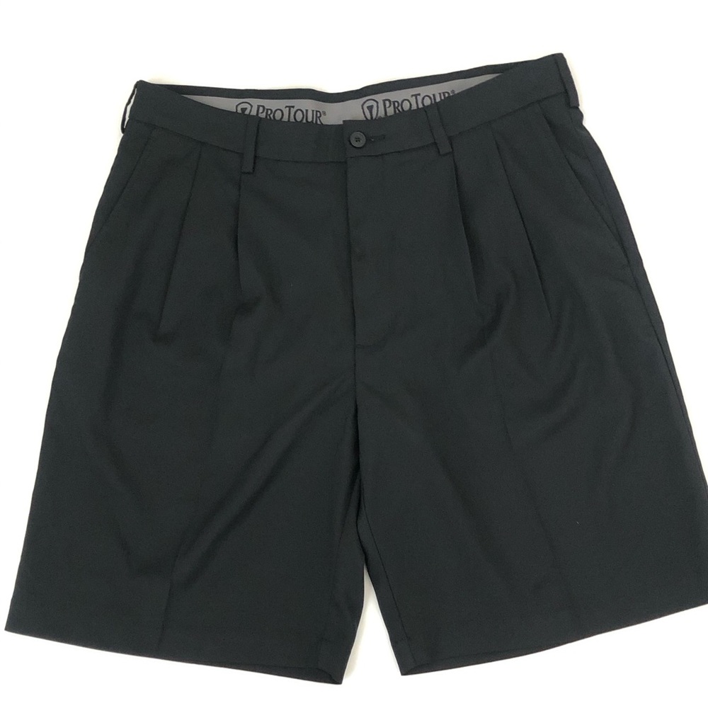 ProTour Black Pleated Golf Shorts